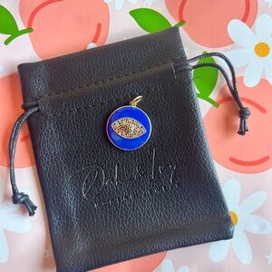 Blue & Gold Enamel Evil Eye Charm Pendant